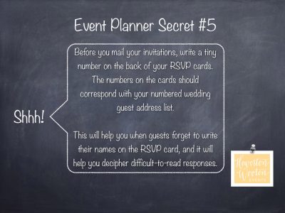 Event Planner Secret, Number Your RSVP Cards
