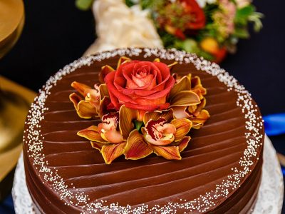 Chocolate Wedding Cake. Howerton+Wooten Events.
