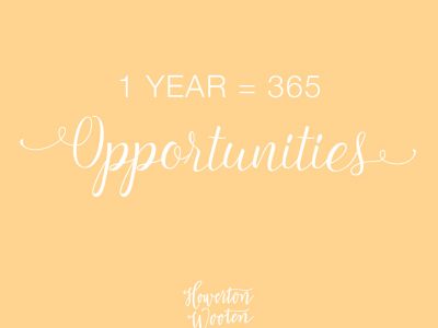 Monday Morning Thoughts. 1 Year = 365 Opportunities. Howerton+Wooten Events.