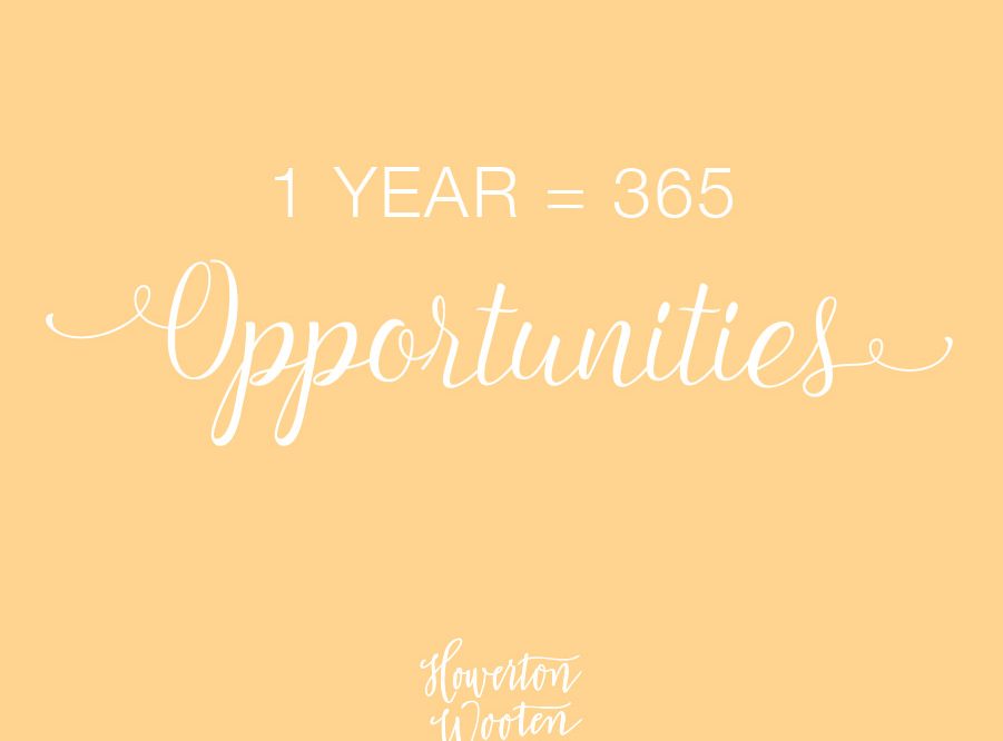 Monday Morning Thoughts 1 Year 365 Opportunities Howerton Wooten Events