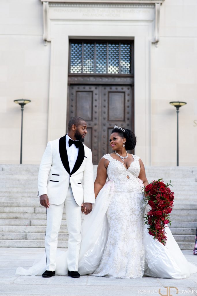 African American Bride and Groom at the St. Regis Washington DC. Howerton+Wooten Events.