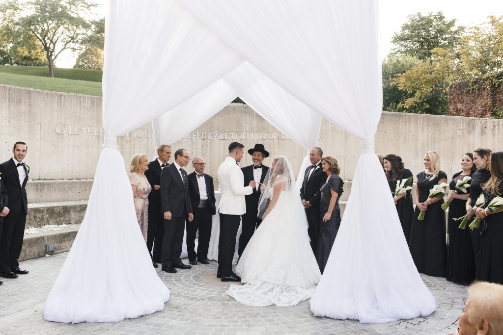 A Jewish Wedding underneath the White Chuppah in Baltimore