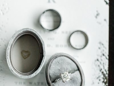 Grey Wedding Ring Box for Engagement Ring